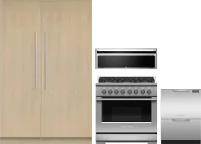 5 Piece Package Includes Refrigerator, Freezer, Range, Hood And Dishwasher